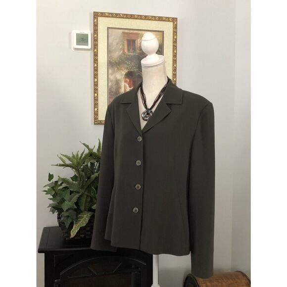JONES NEW YORK Blazer Jacket Size L/14 Lined Long Sleeve Lapel Notched Collar - Picture 2 of 12